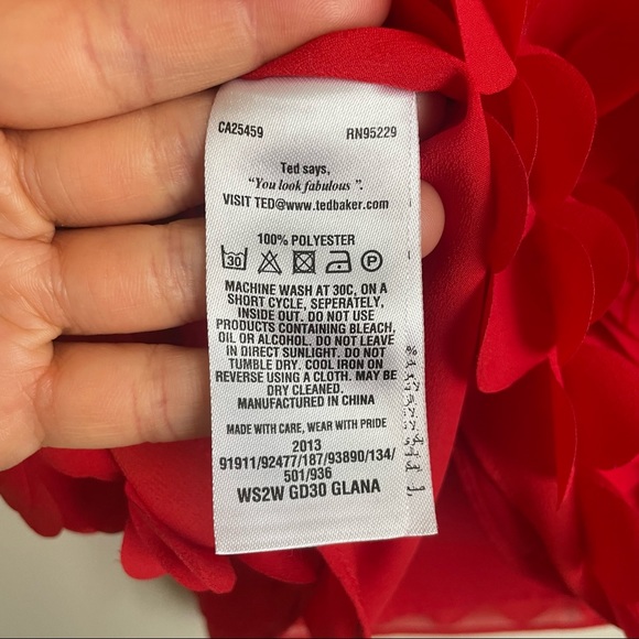 Ted Baker Glana Circle Hem Mini Dress Orange - Picture 10 of 10